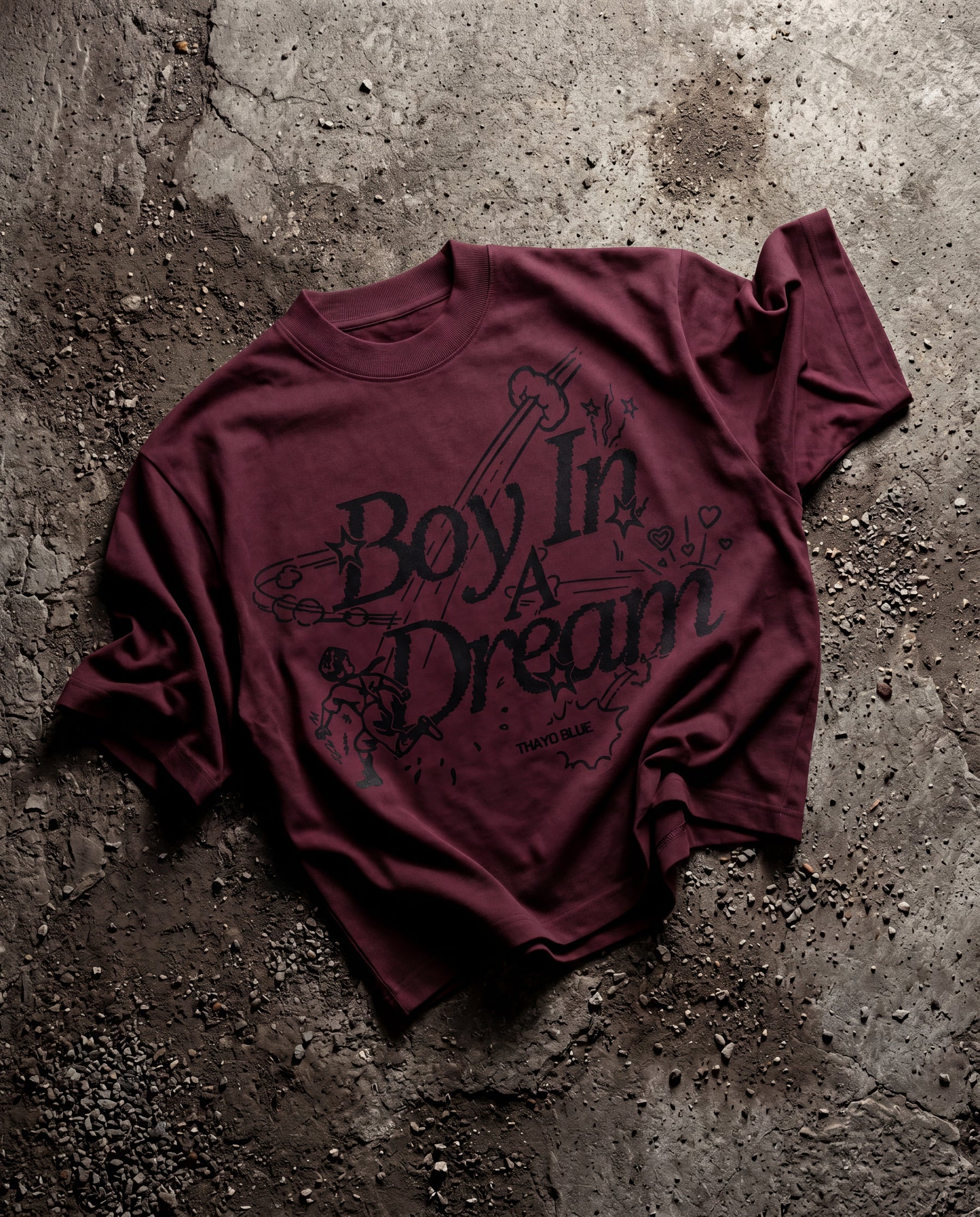 Boy in a dream Maroon Boxy Tee