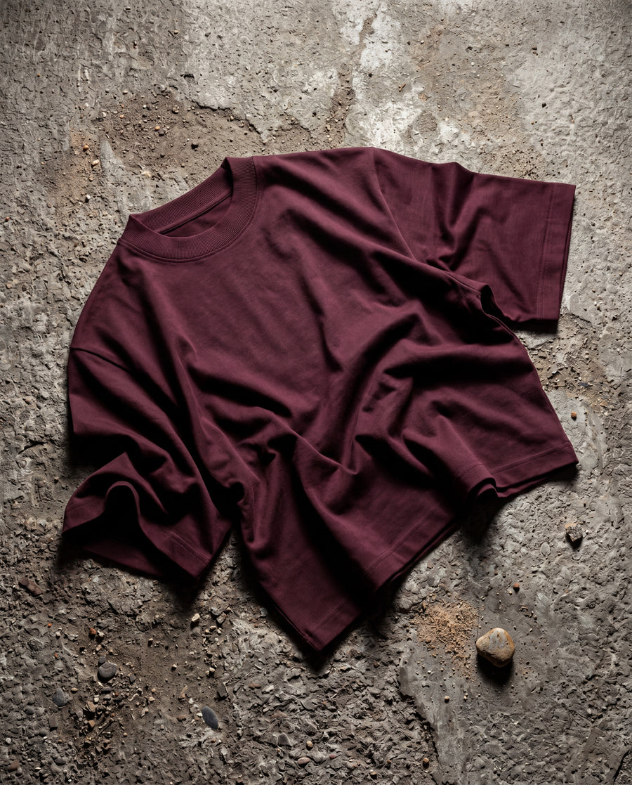 Plain Burgundy Boxy Tee
