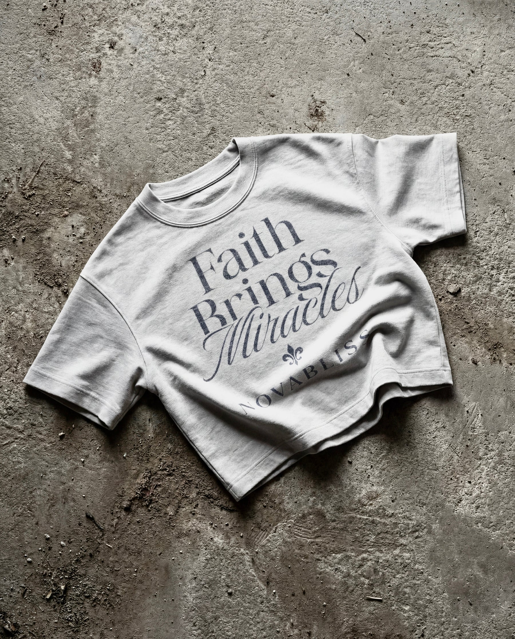 Faith Brings Miracles Boxy White Tee