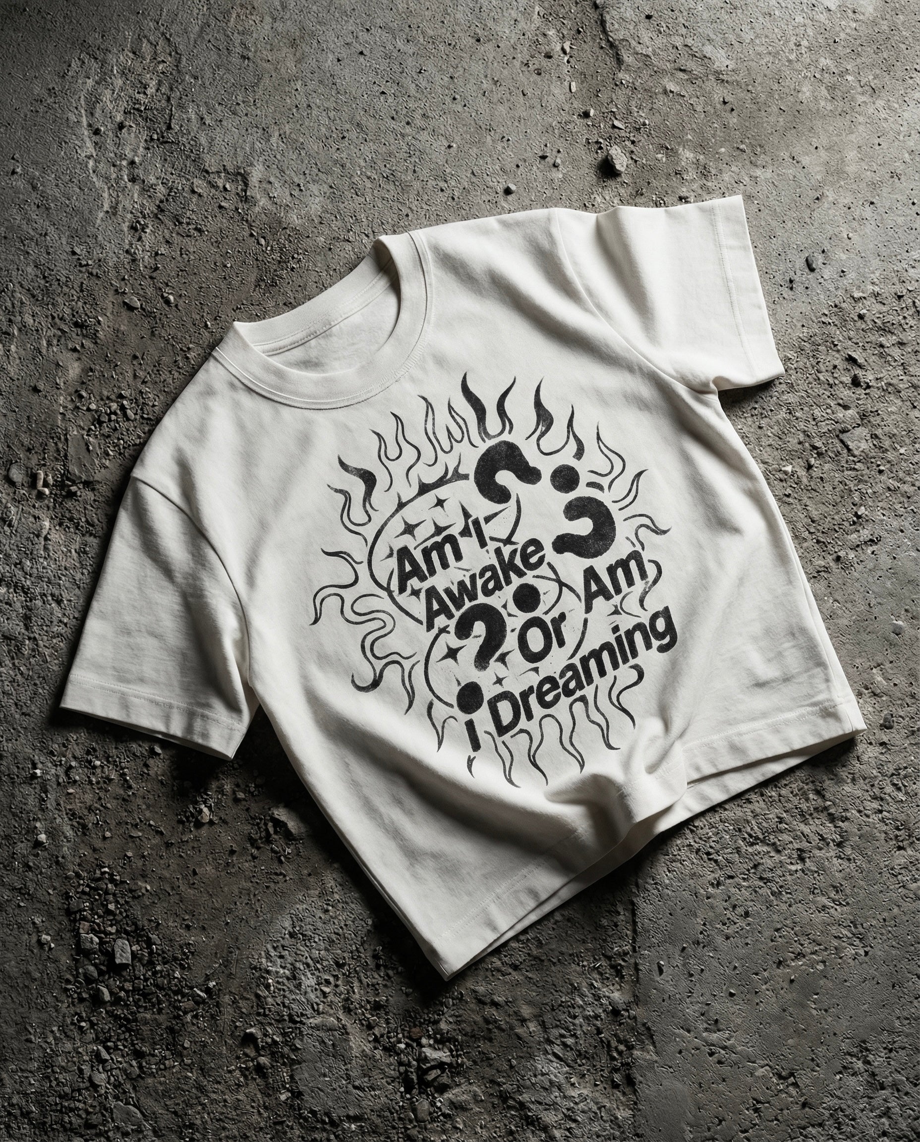 Am I Awake White Boxy Tee