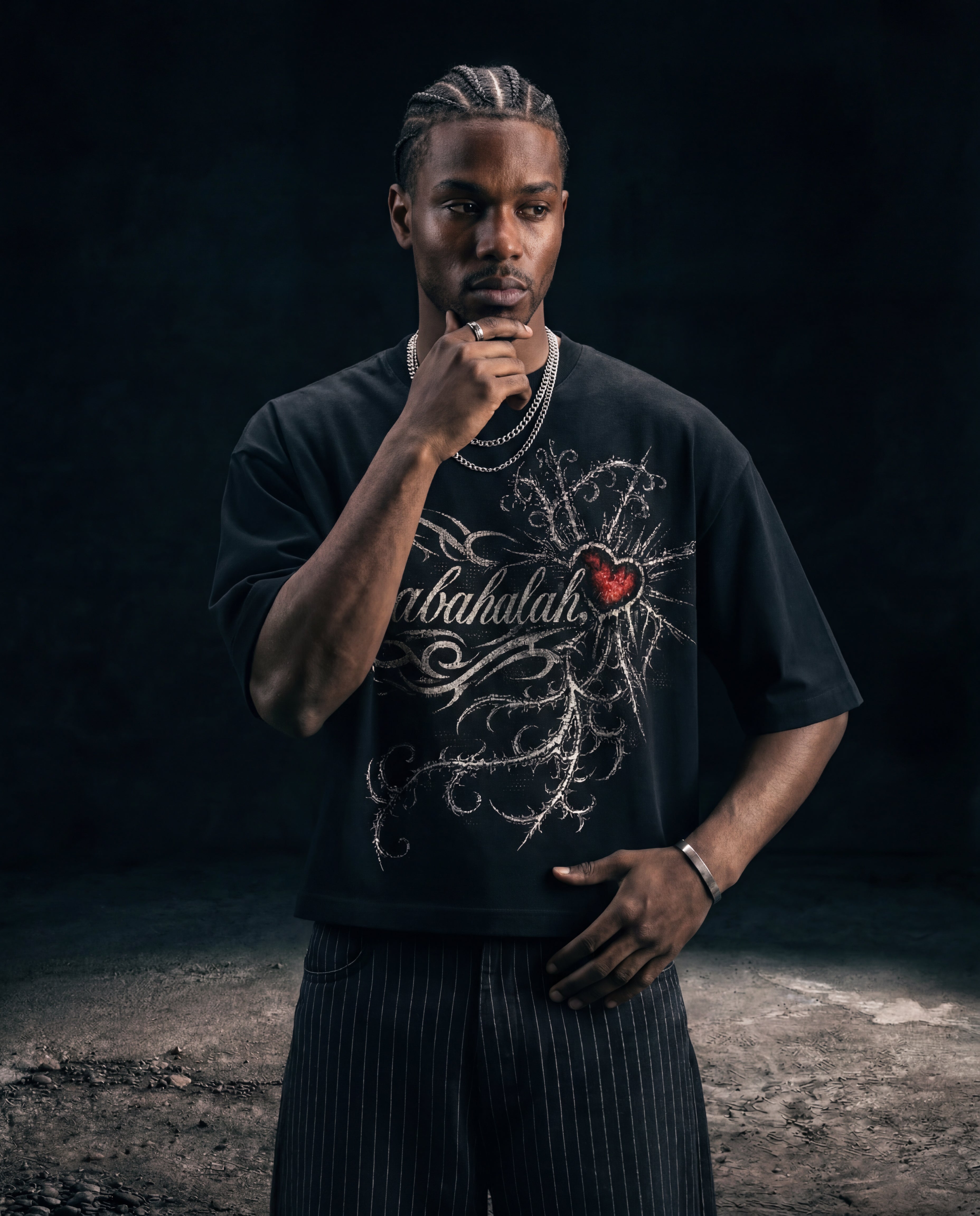 Sabahlalah Thorn Heart Script Tee