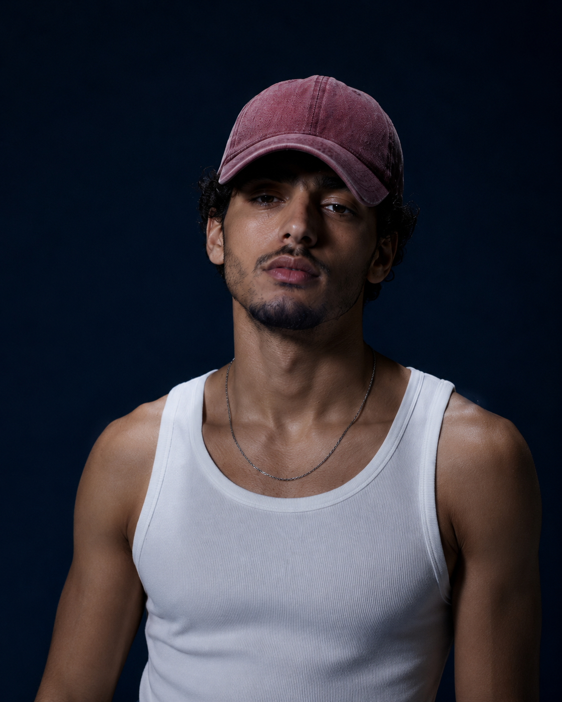 Acid-Washed Baseball Cap – Burgundy