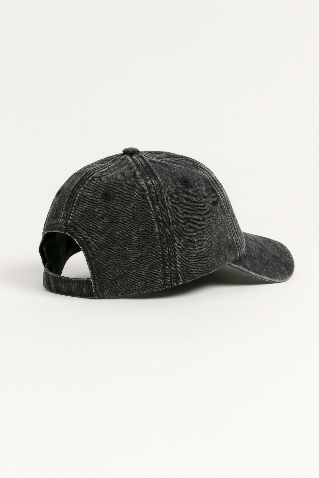 Acid-Washed Baseball Cap – Black