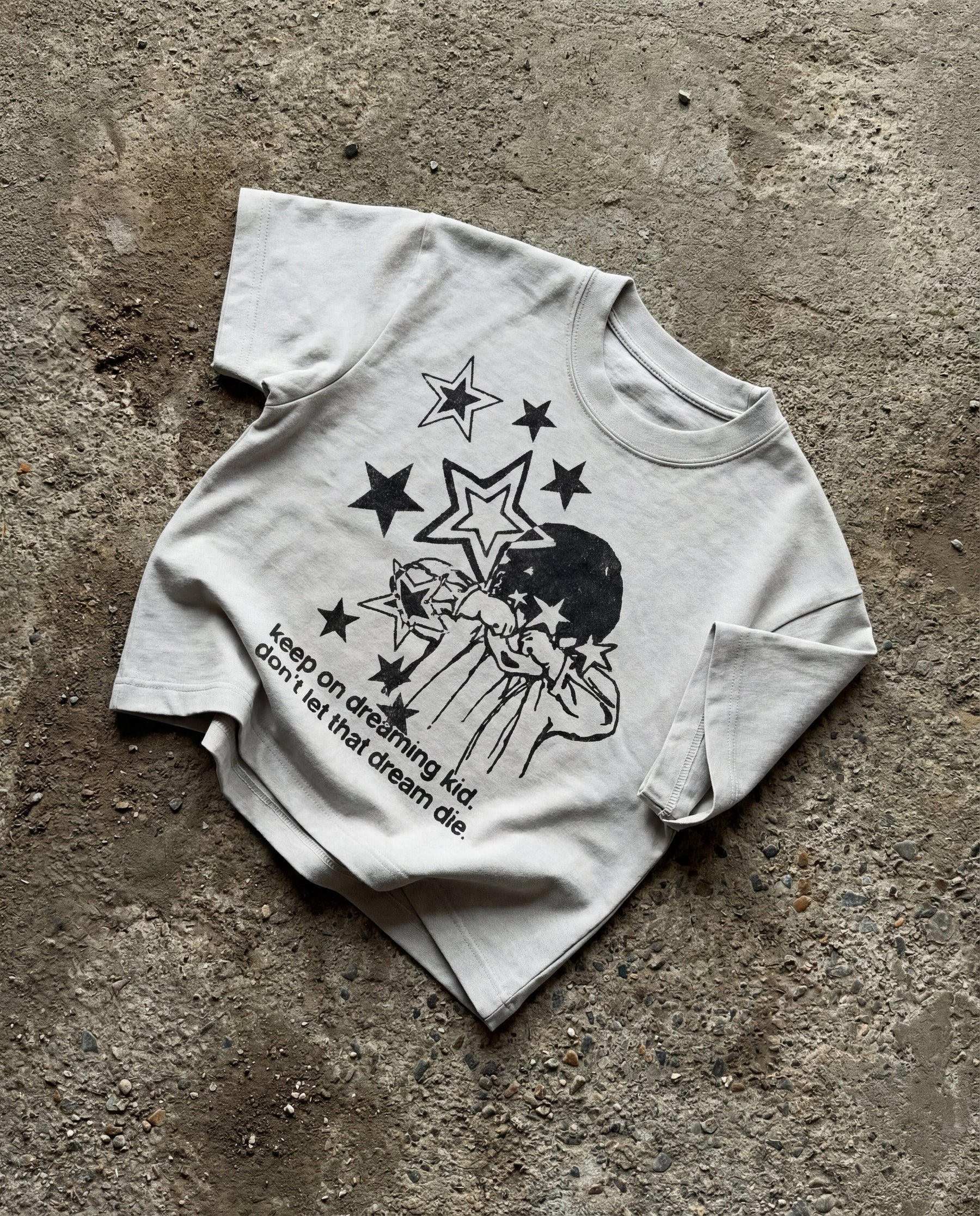 Keep On Dreaming White Boxy Tee