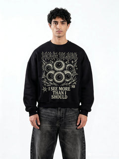 I See More Black Boxy Sweatshirt
