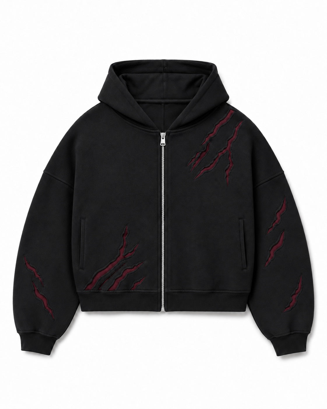 Scarred Waffle Zip Hoodie