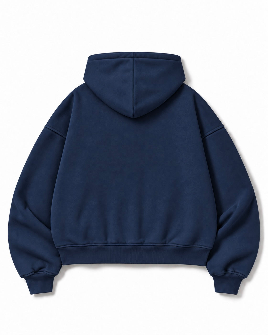Navy Arc-Pocket Zip Hoodie
