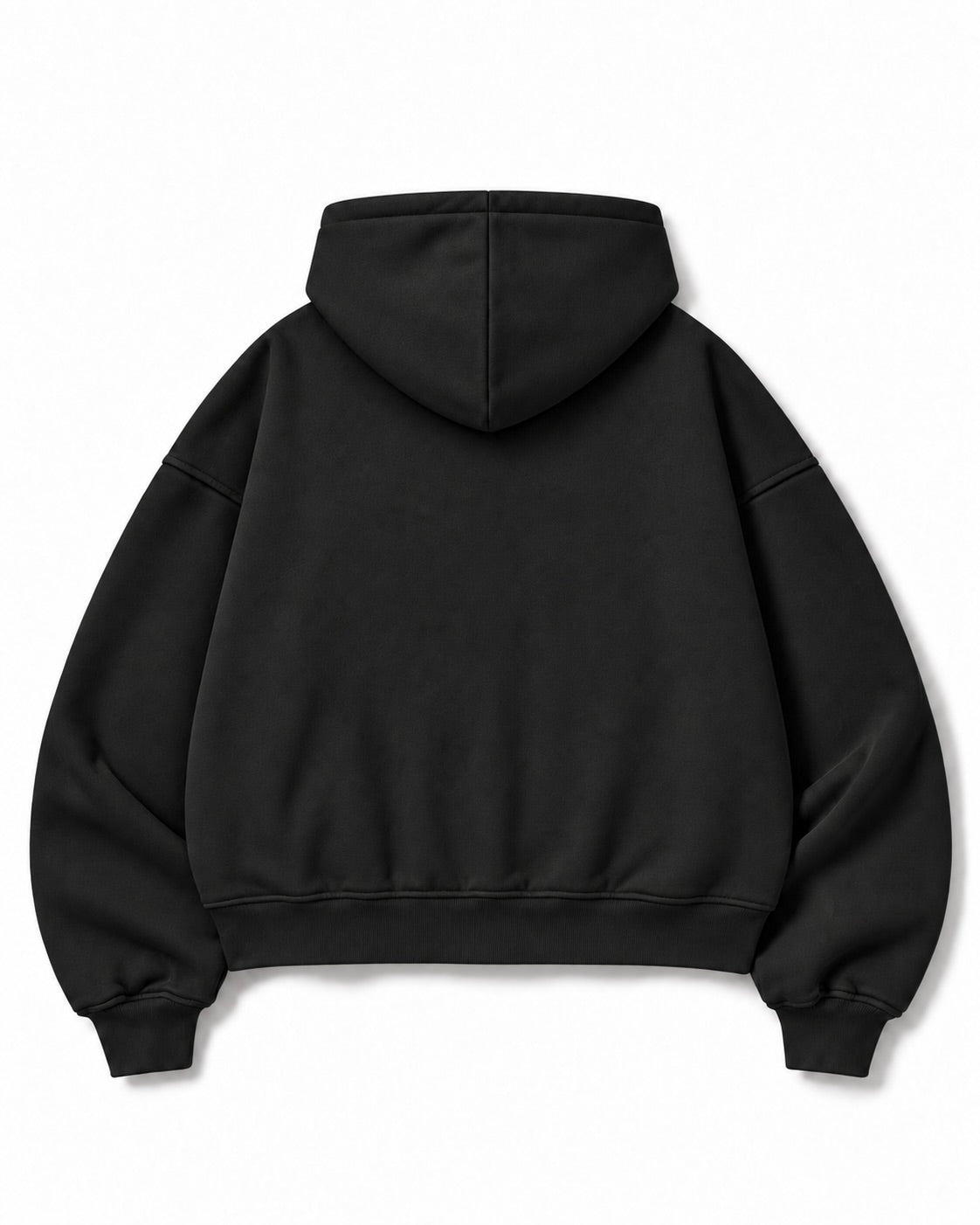 Black Arc-Pocket Zip Hoodie