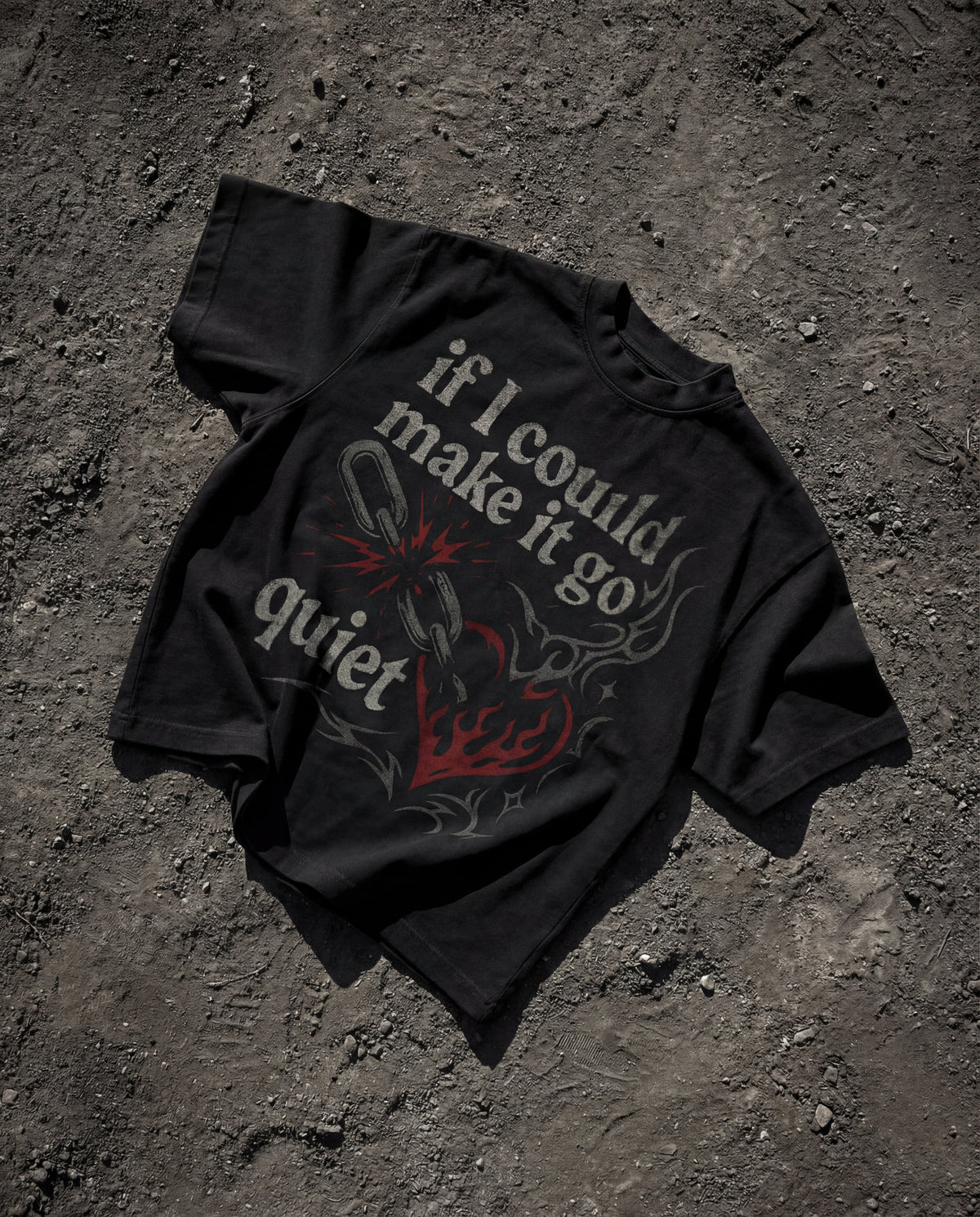 If I Could Go Make It Quiet Black Boxy Tee