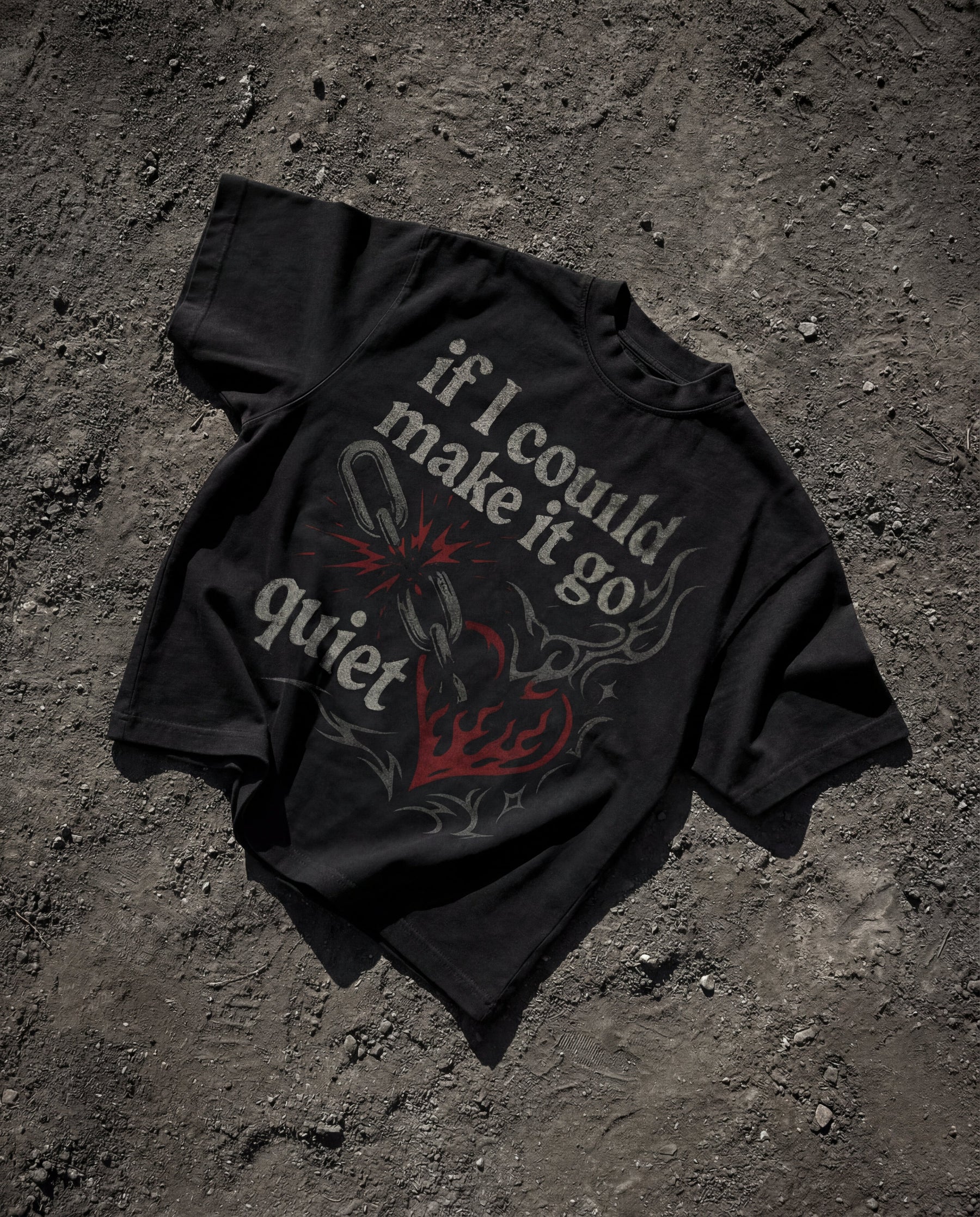 If I Could Go Make It Quiet Black Boxy Tee