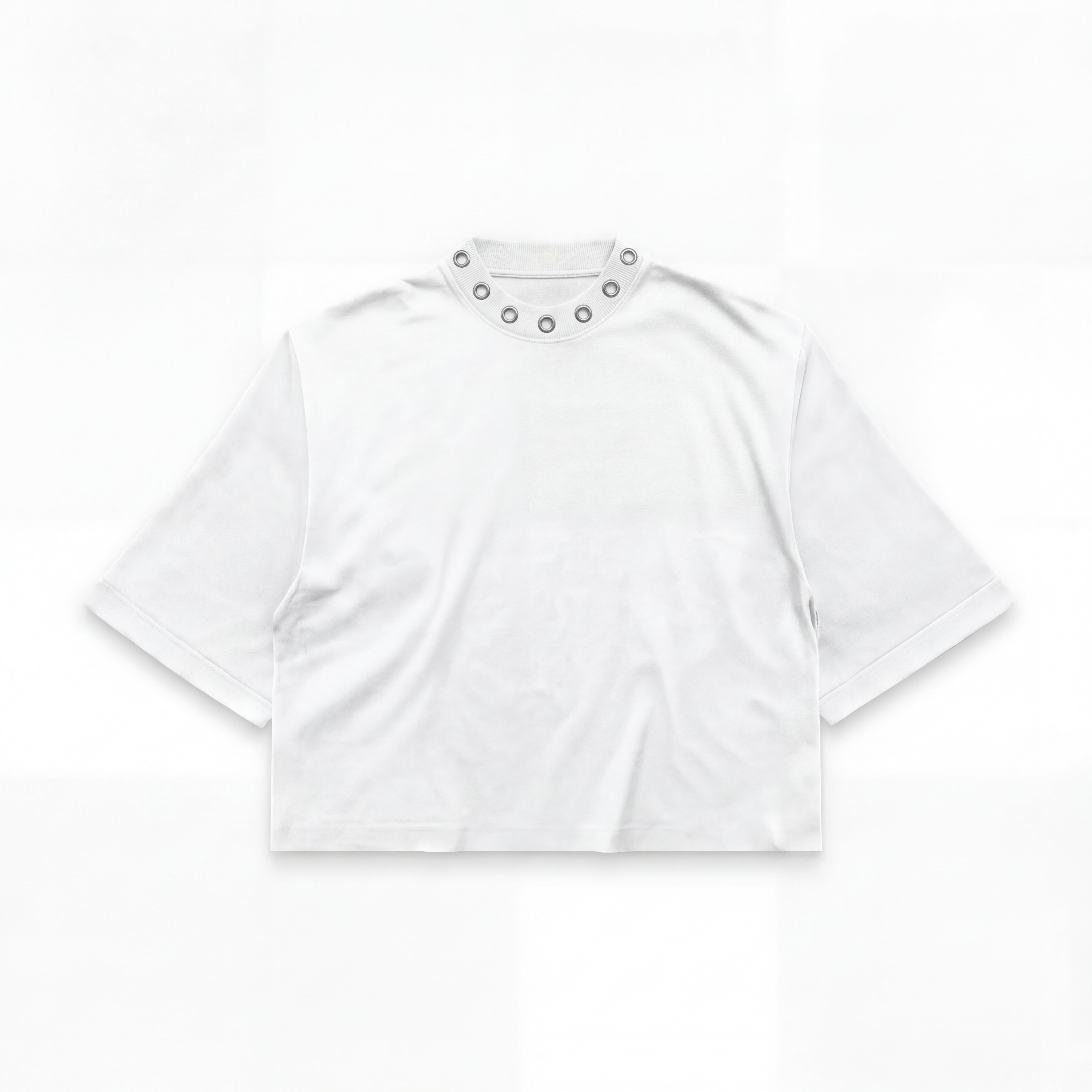 Sabahlalah Rivet Collar Tee – White