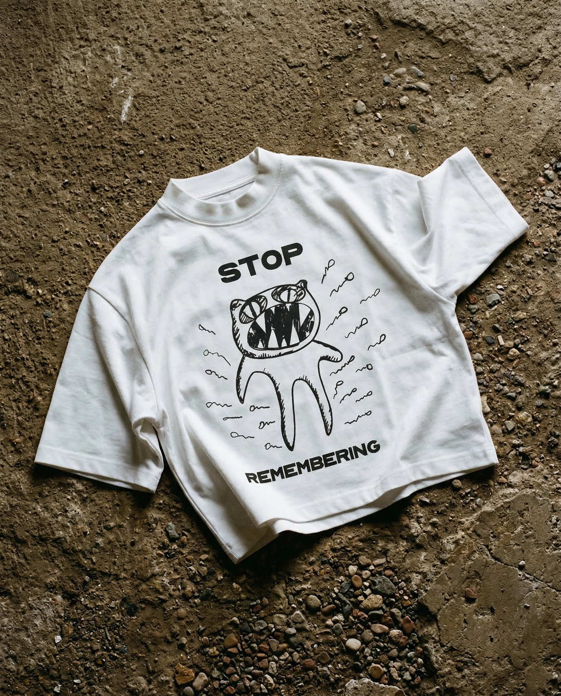 Stop Remembering White Boxy Tee