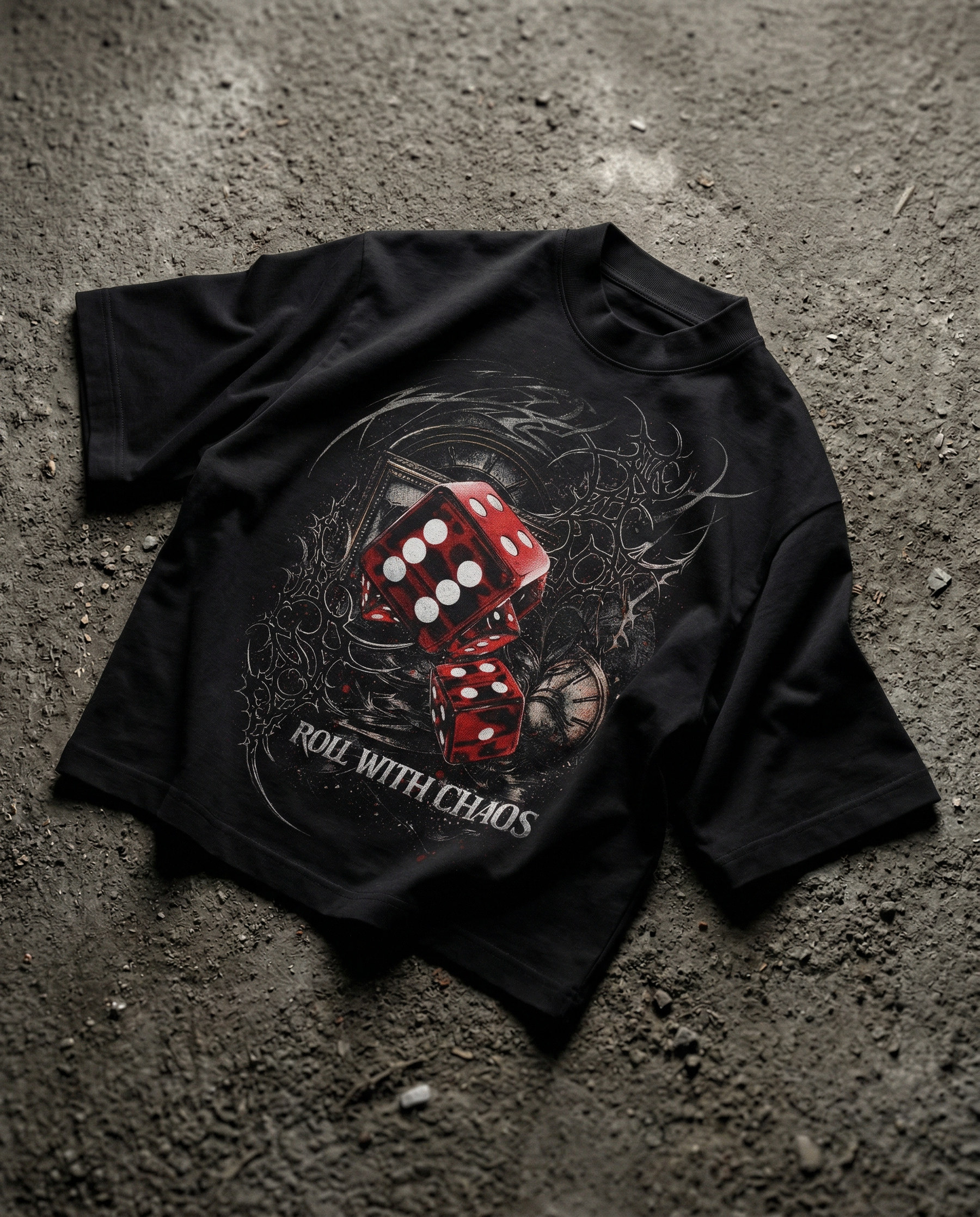 Roll The Chaos Black Boxy Tee