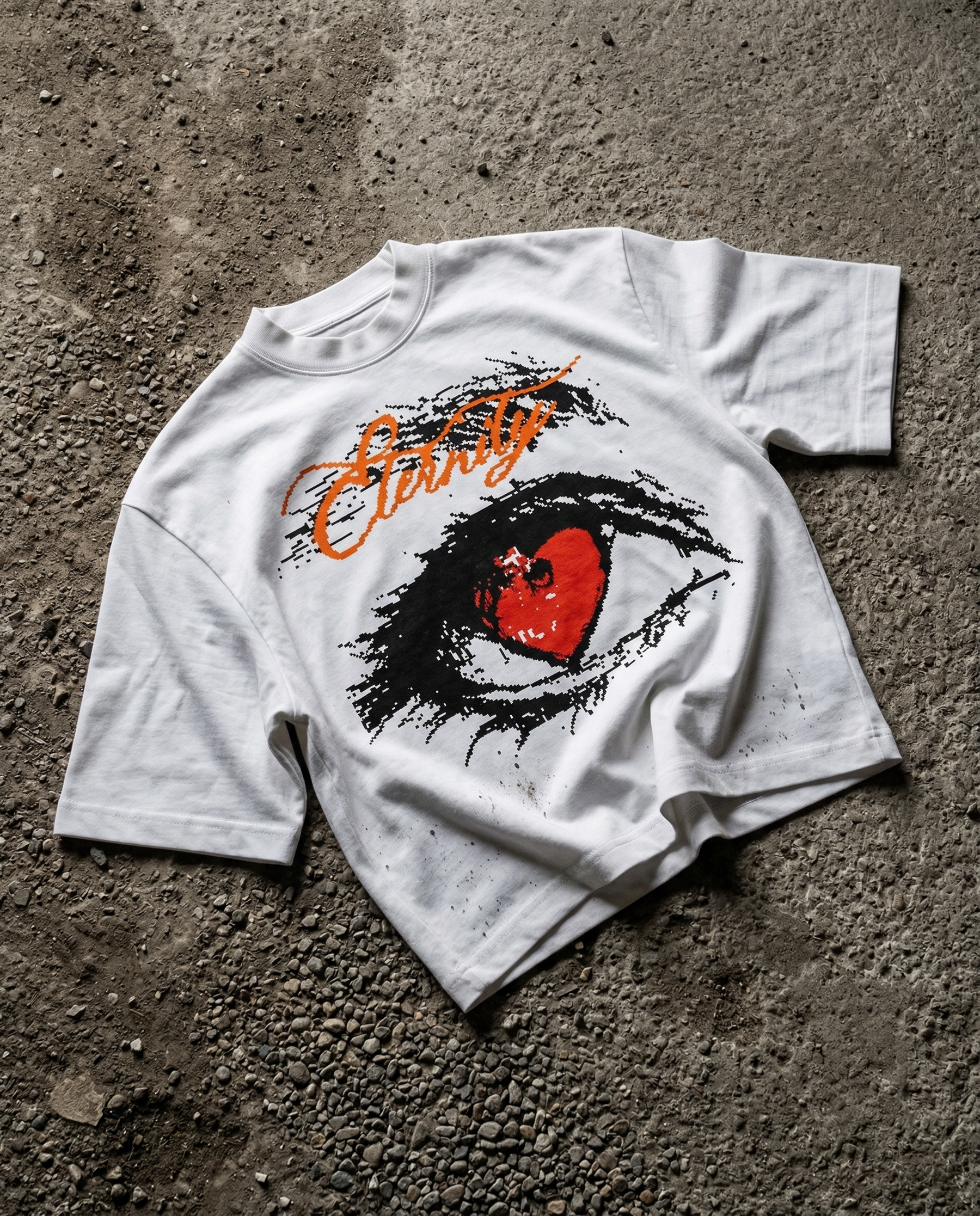 Red Eye White Boxy Tee