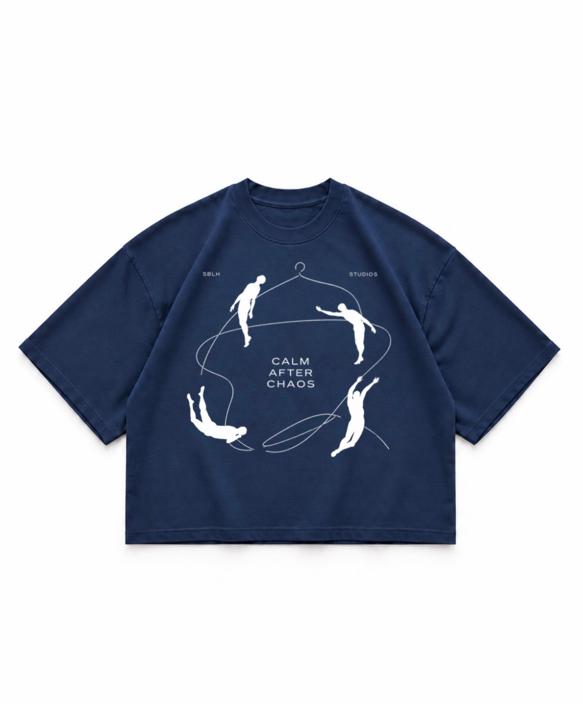 Calm After Chaos Boxy Tee Navy
