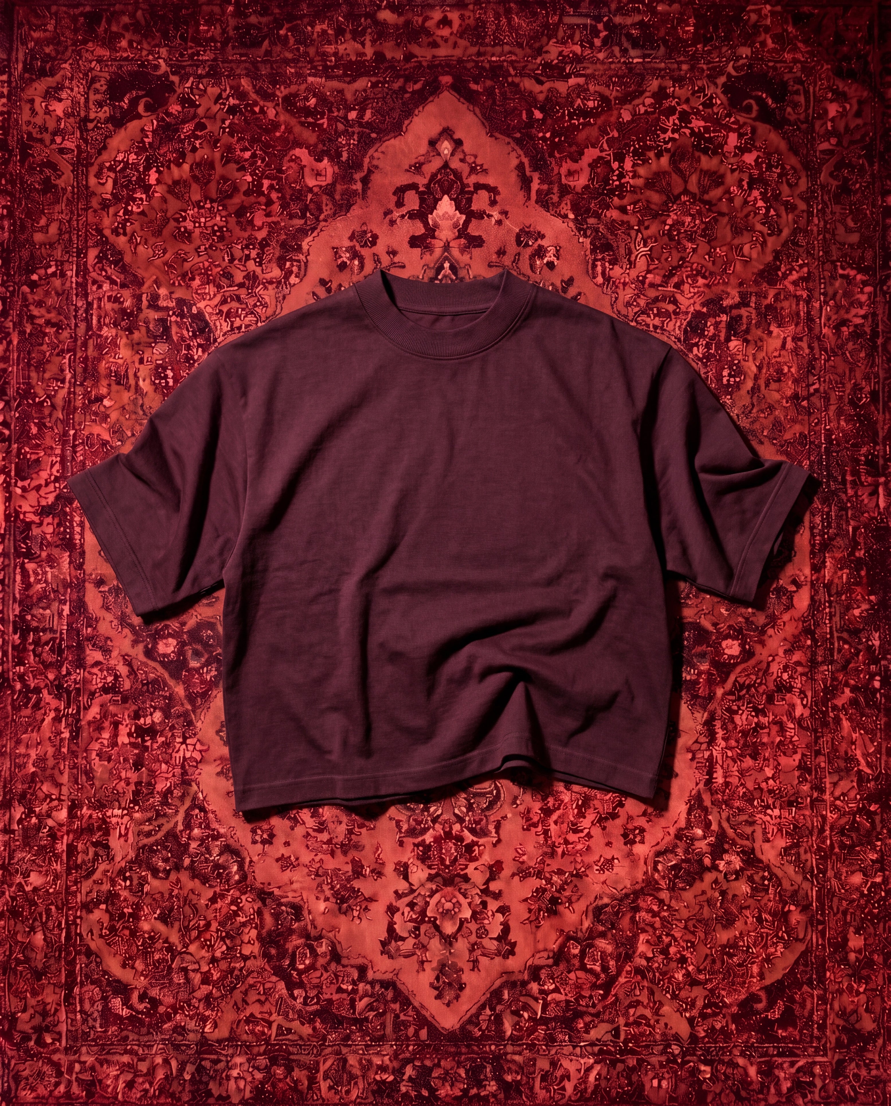 Plain Burgundy Boxy Tee