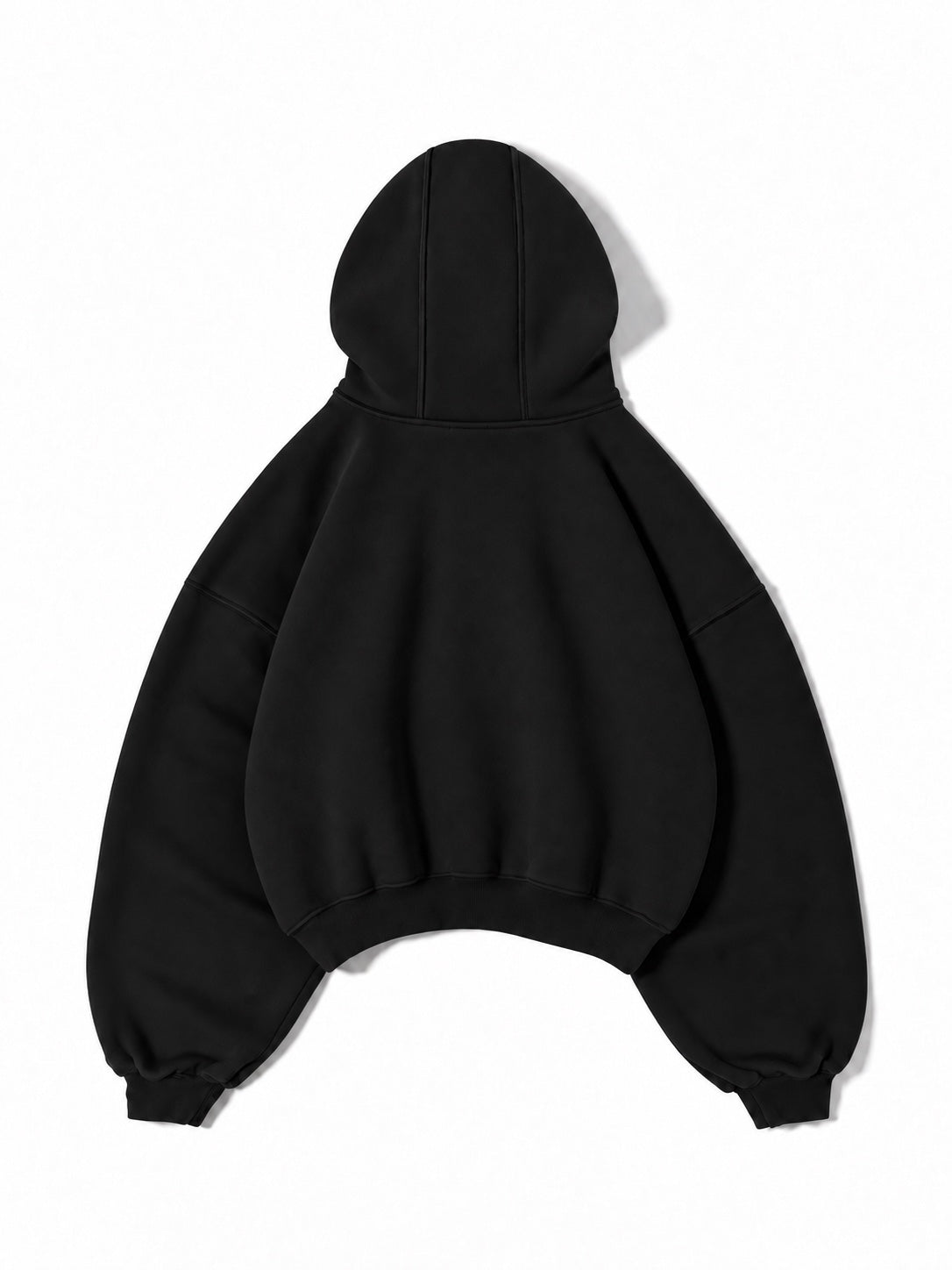 Essential Blank Hoodie Black - Back