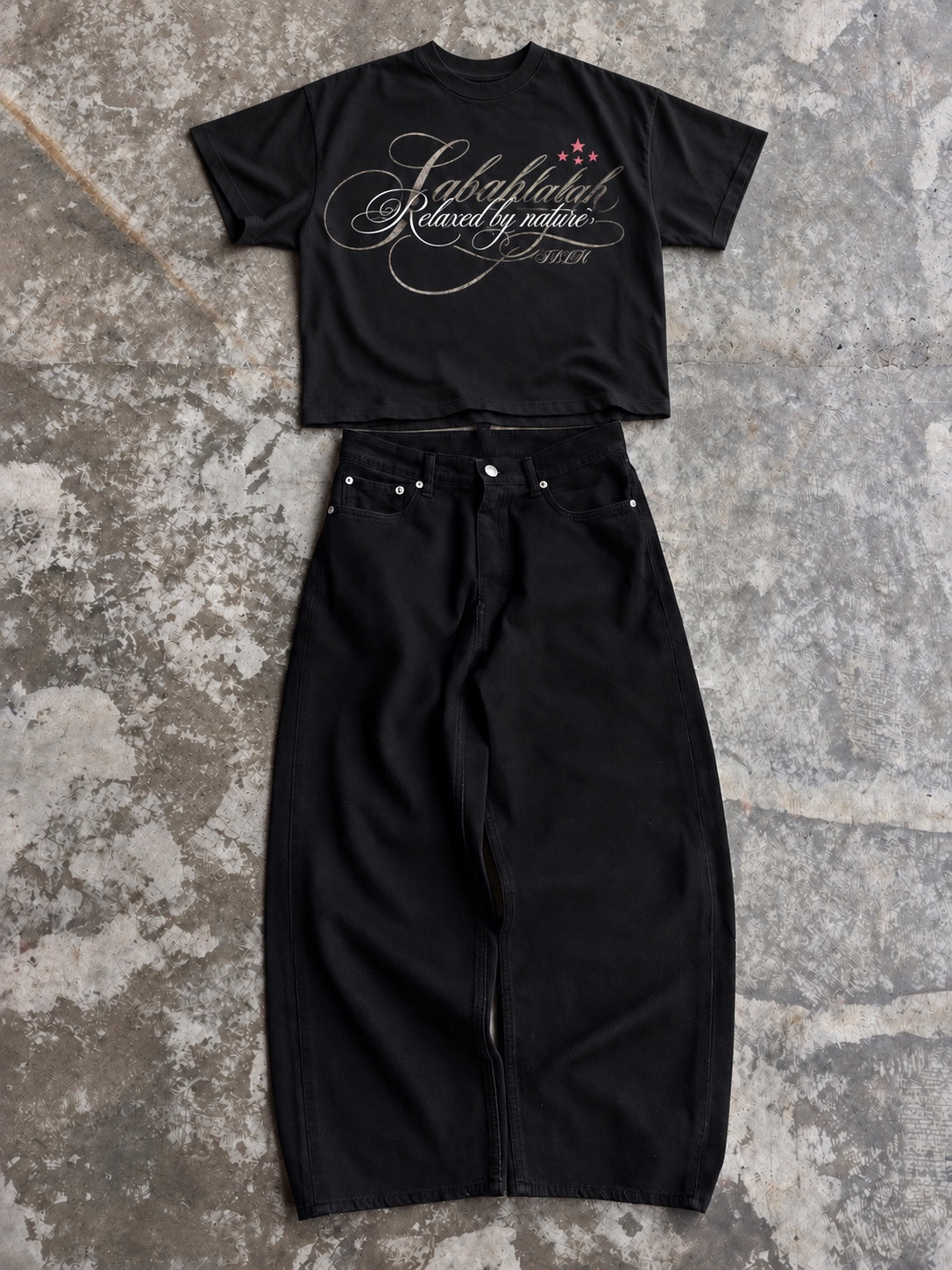 Relaxed Black Balloon Set flat lay